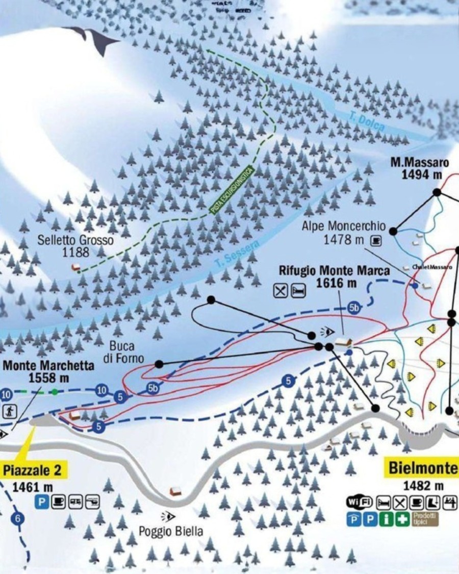 Percorso ciaspole 5b da Bocchetto Sessera allo Chalet Massaro